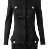 Balmain Structured Woolblend Military Dress in Black - Lyst
