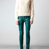 Balmain Leather Biker Trousers in Blue (teal) - Lyst