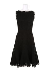 Valentino Black Guipure Lace Sleeveless Dress in Cotton