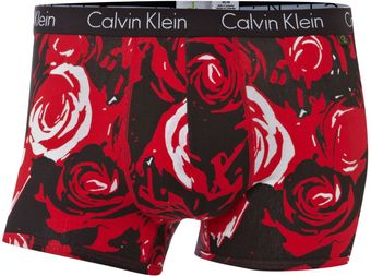 Calvin Klein Red Roses Underwear Trunk - Lyst