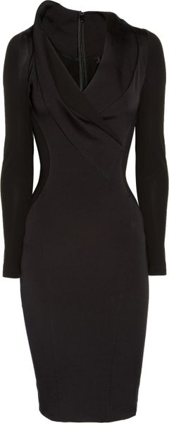 Donna Karan New York Stretch Cottonblend and Stretchcrepe Dress - Lyst