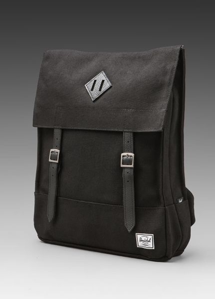 Herschel Supply Co. Black Canvas Collection Survey Backpack in Black