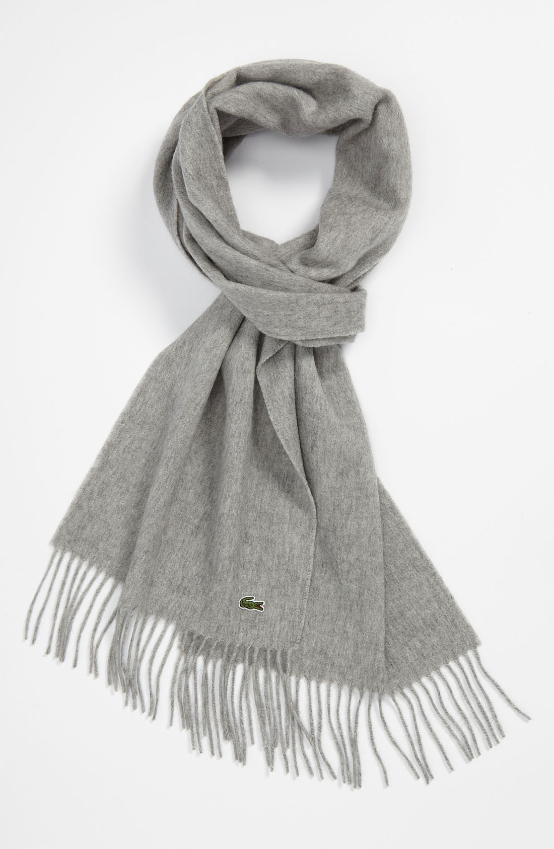 Lacoste Wool Cashmere Scarf in Gray for Men (mist grey) Lyst