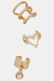 Topshop Heart Faux Pearl Ear Cuffs - Lyst