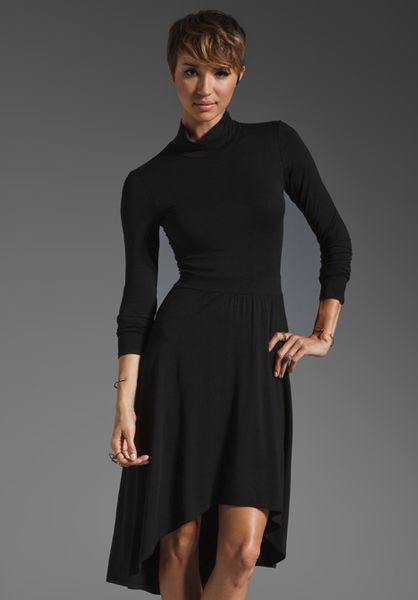 Splendid Long Sleeve Turtleneck Dress In Black Lyst