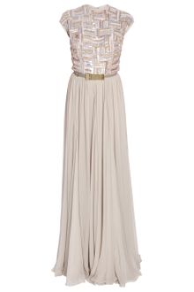 Elie Saab Silver Bead Top Gown - Lyst