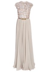Elie Saab Silver Bead Top Gown
