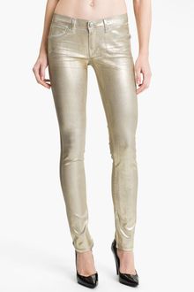 Juicy Couture Metallic Coated Skinny Jeans - Lyst