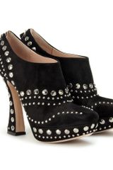 Miu Miu Studded Platform Ankle Boots