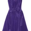 Oscar De La Renta Bow Embellished Silk Faille Dress in Purple (violet) - Lyst