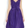 Oscar De La Renta Bow Embellished Silk Faille Dress in Purple (violet) - Lyst