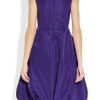 Oscar De La Renta Bow Embellished Silk Faille Dress in Purple (violet) - Lyst