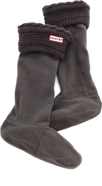 Hunter Fleece Cable Welly Socks - Lyst