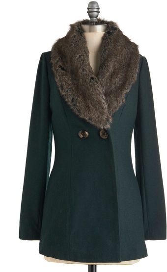 ModCloth Burn Brightly Coat in Evergreen - Lyst