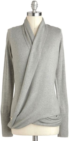 ModCloth Architects Message Cardigan in Fog - Lyst