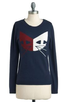 ModCloth Copied Cats Sweater - Lyst