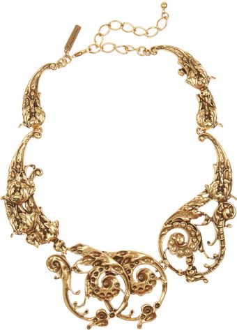 Oscar de la Renta 24karat Gold-Plated Scroll Necklace - Lyst