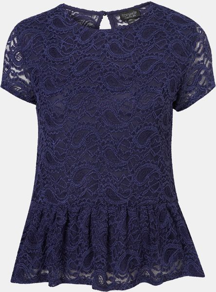 navy lace tops