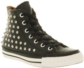 Converse All Star Leather Hi Black Stud Leopard Smu - Lyst