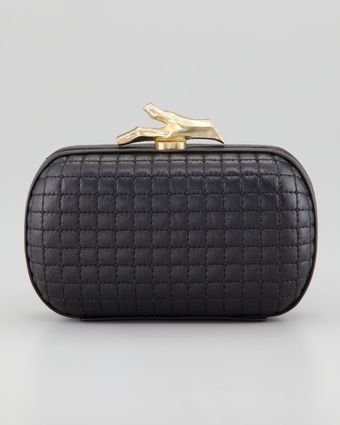 Diane Von Furstenberg Lytton Quilted Leather Clutch Bag Black - Lyst