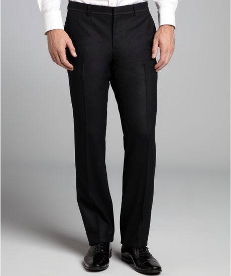 Gucci Wool Flat Front Pants in Black for Men | Lyst