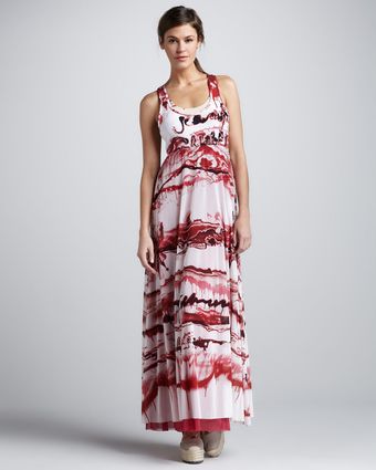 Jean Paul Gaultier Printed Racerback Maxi Dress - Lyst