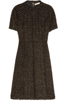 Michael Kors Metallic Frayed Tweed Dress - Lyst