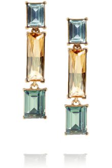 Oscar de la Renta 24karat Gold Plated Swarovski Crystal Clip Earrings - Lyst