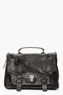 Proenza Schouler Black Leather Foldover Ps1 Messenger Bag - Lyst