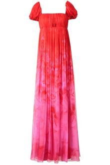 Alexander McQueen Floral Printed Chiffon Bustier Gown - Lyst