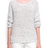Mango Flecked Lurex Jumper in White (off white) - Lyst