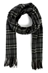 Burberry Dark Charcoal Check Icon Cashmere Scarf