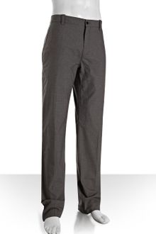 John Varvatos Light Grey Herringbone Cotton Flat Front Pants - Lyst