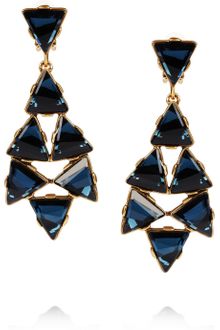Oscar de la Renta 24karat Gold Plated Swarovski Crystal Clip Earrings - Lyst
