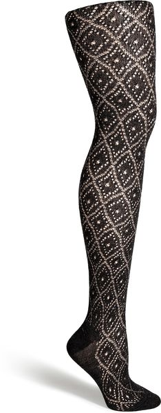 Fogal Anthracitecamel Merino Wool Affection Tights - Lyst