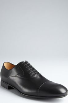 Gucci Black Leather Cap Toe Oxfords - Lyst