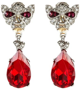 Oscar de la Renta Panther Earrings - Lyst
