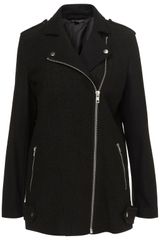 Topshop Boiled Wool Biker Coat
