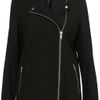 Topshop Boiled Wool Biker Coat in Black - Lyst