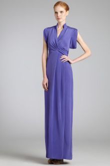 Nicole Miller Periwinkle Stretch Silk Slit Sleeve Gown - Lyst