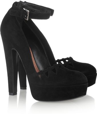 Alaïa Cutout Suede Pumps - Lyst