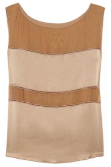 Alberta Ferretti Paneled Silk Chiffon and Charmeuse Top - Lyst