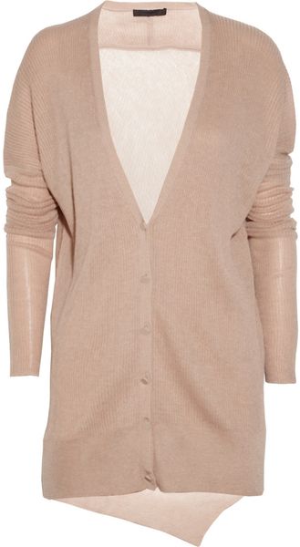Alexander Wang Ribbed Silk and Alpacablend Cardigan - Lyst
