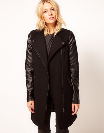 ASOS Collection Asos Pu Biker Coat - Lyst