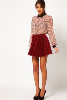 ASOS Collection Asos Skater Skirt in Velvet - Lyst