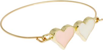 Asos Double Heart Skinny Bangle - Lyst