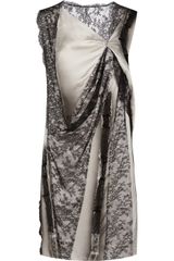 Bottega Veneta Lace Paneled Silk Blend Dress