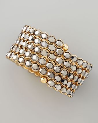 Cara Accessories Crystal Spiral Bracelet Gray - Lyst