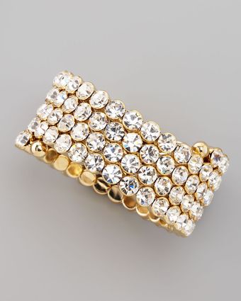 Cara Accessories Crystal Spiral Bracelet White - Lyst