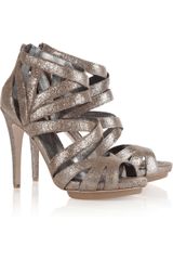 DKNY Marcey Metallic Leather Sandals